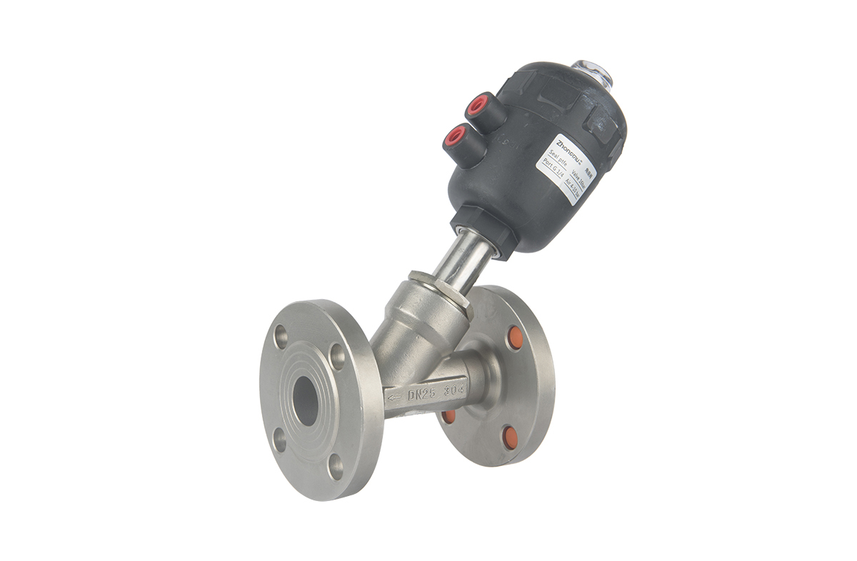 塑料氣缸法蘭式角座閥 塑料氣缸法蘭式角座閥